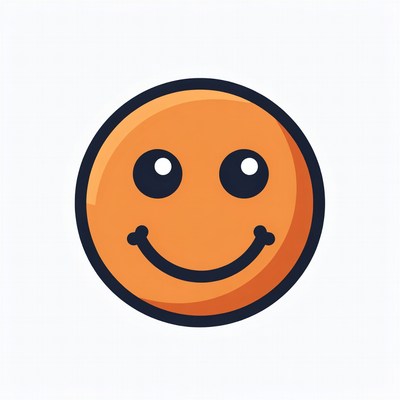 Simple orange smiley face with big eyes
