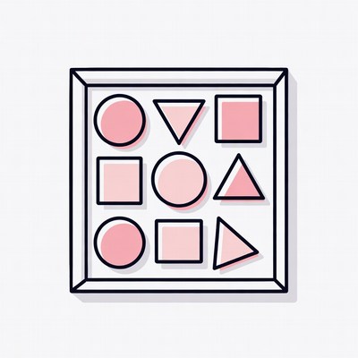 Shapes arranged in a grid pattern