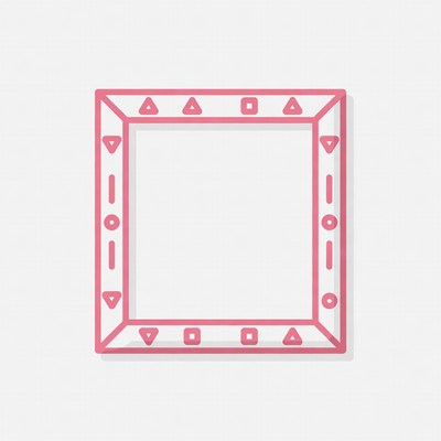 Simple pink frame with geometric design