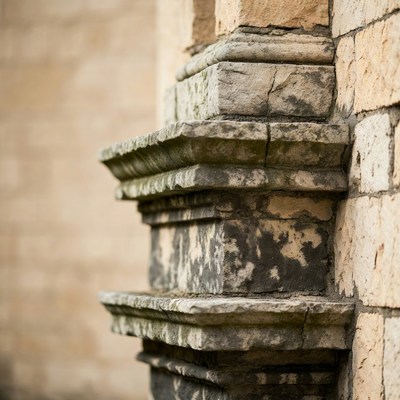 Old stone wall in warm light
