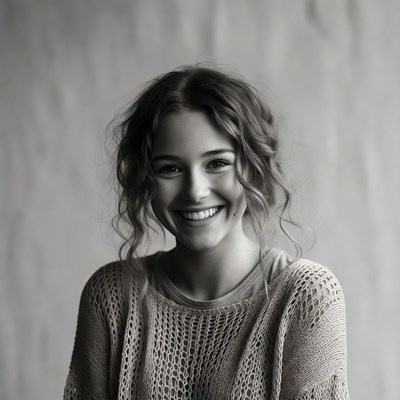 Smiling woman in natural light