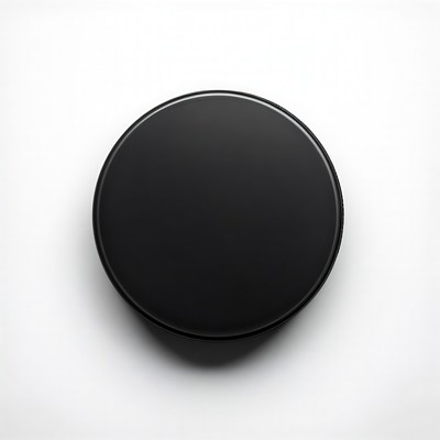 Simple black round object on white surface