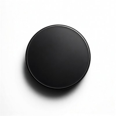 Simple round black object on white background
