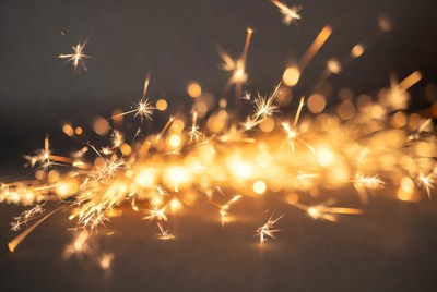 Sparking lights in dark atmosphere