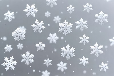 Snowflakes falling in winter scene