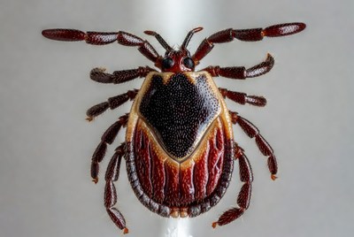 Detailed view of a tick specimen