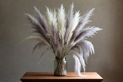Pampas grass arrangement on a table