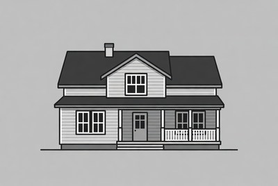 Simple house drawing in black and white