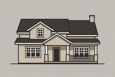 Modern house drawing with simple lines