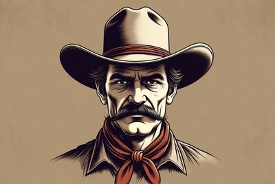 Cowboy with hat and mustache