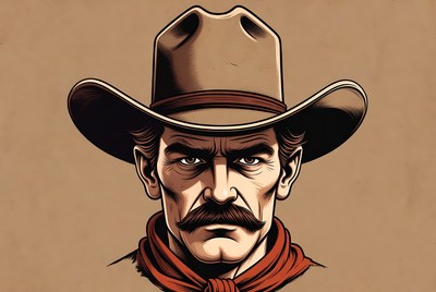 Cowboy with a serious expression