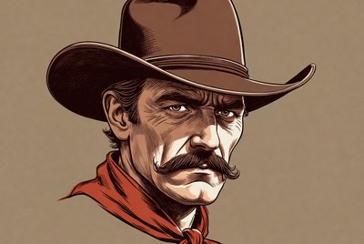 Cowboy with hat and mustache
