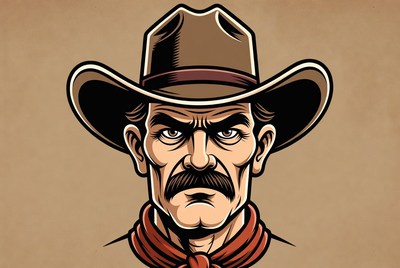 Cowboy with hat and scarf