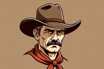 Cowboy with hat and scarf