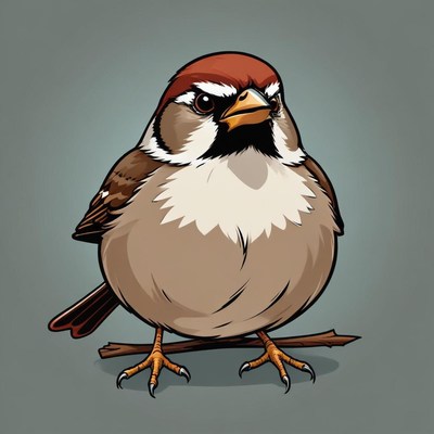 Bird sitting on a branch with a stern look