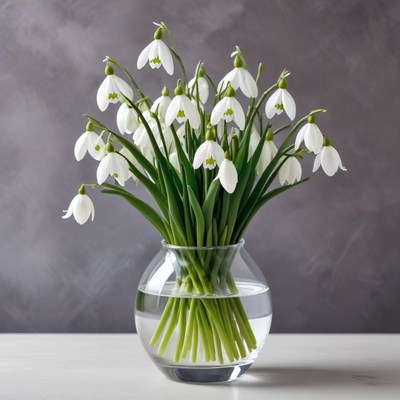 Snowdrop flowers in a vase