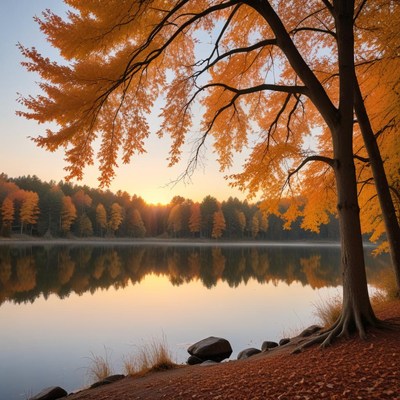 Autumn reflections at the lake