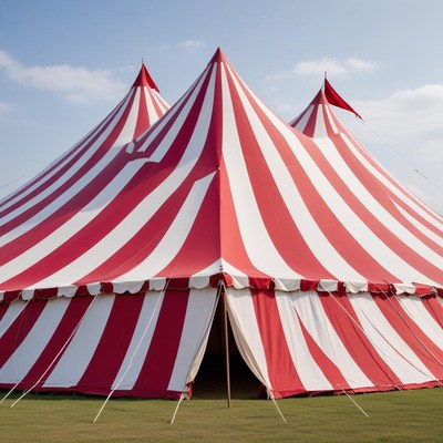 Colorful circus tent at outdoor event