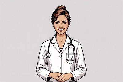 Health professional in white coat