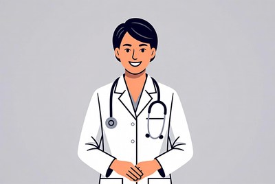 Medical professional standing confidently indoors