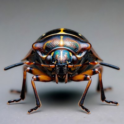 Close-up view of a colorful insect