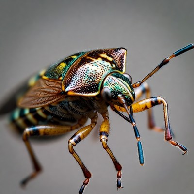 Colorful insect close up in nature