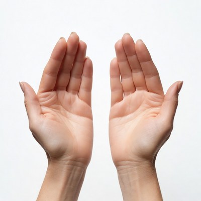 Open hands reaching forward