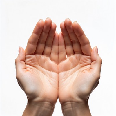 Hands open in gesture