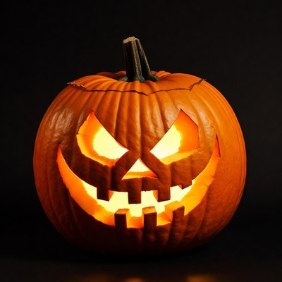 Jack-o'-lantern with glowing face