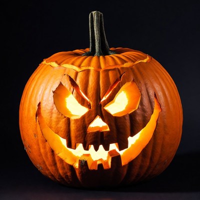 Jack-o'-lantern with glowing face