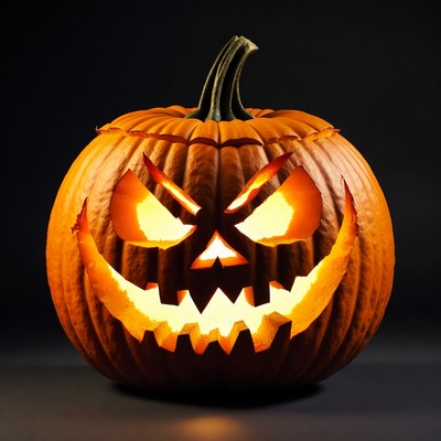 Pumpkin carved for halloween celebration