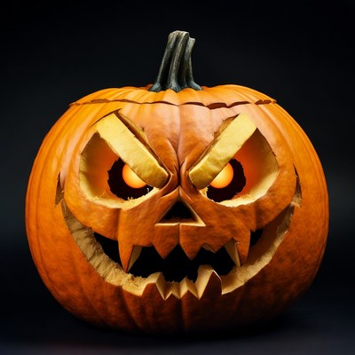 Scary pumpkin carving for halloween