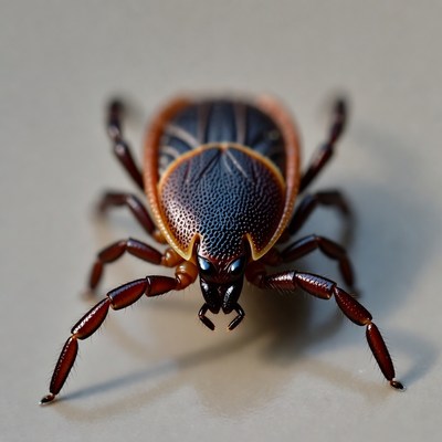 Close view of a tick on a surface