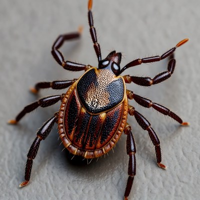 Close-up of a tick on a surface
