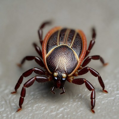 Close view of a tick on surface