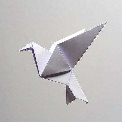 Paper bird crafted through origami technique