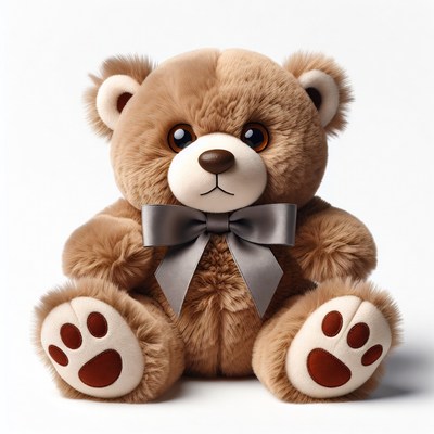 Cute brown teddy bear with bow