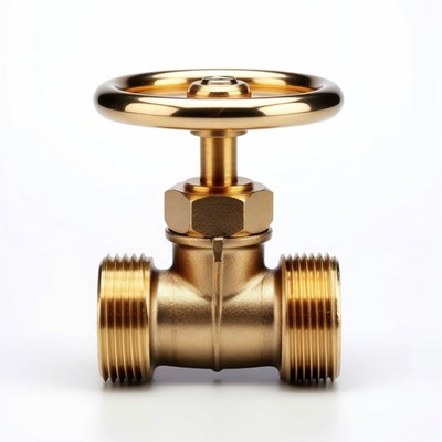 Brass water valve for plumbing tasks