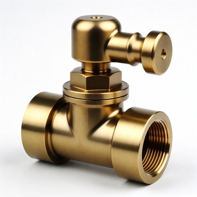 Brass valve with connected fittings and design