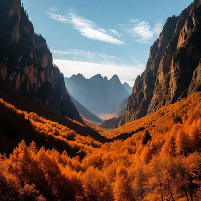 Autumn colors in mountain valley