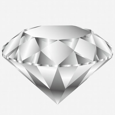 Diamond with many clear facets