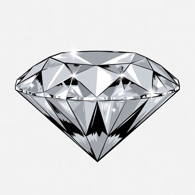 Sparkling diamond on a light background