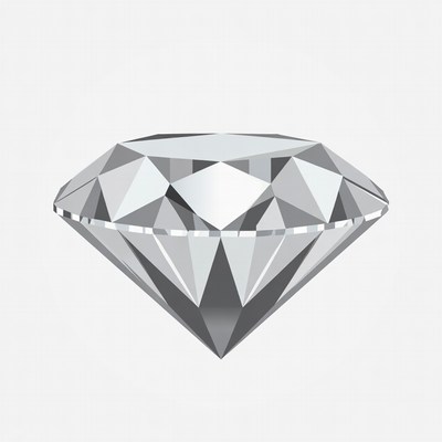 Diamond crystal with detailed facets