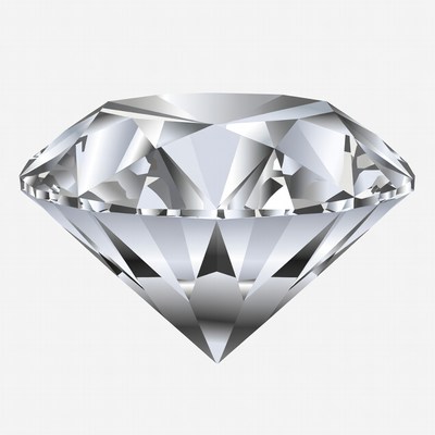 Bright diamond on white background