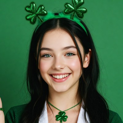 Young girl celebrates st. patrick's day