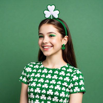Girl wears green for celebration