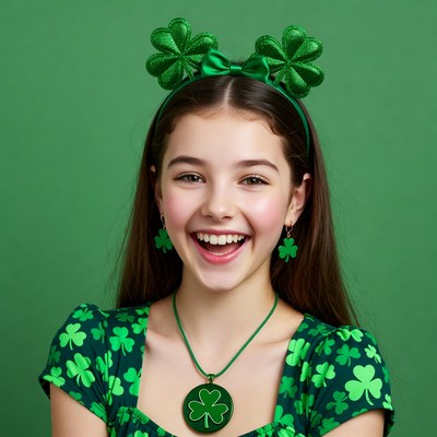 Girl celebrating st. patrick's day