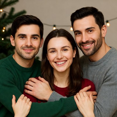Friends celebrate together indoors