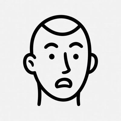 Face showing surprise or shock in simple style