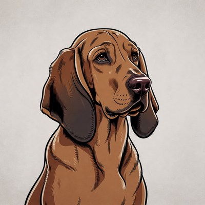 Dog with long ears looking forward